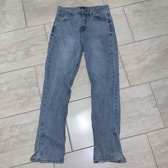 Fashion Nova Straight Leg Slit Jeans - Picture 2 of 4